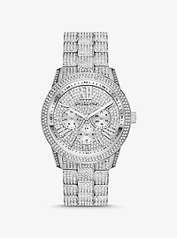 Oversized Brynn Pavé Silver-Tone Watch