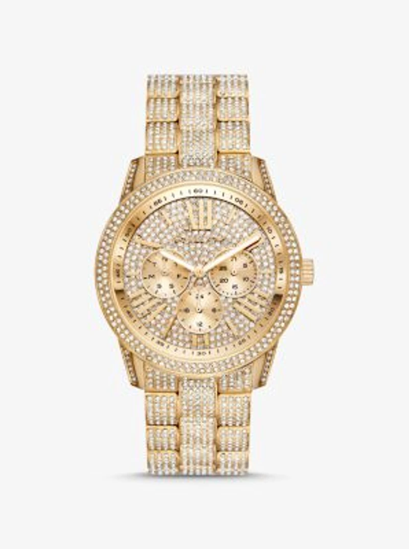 Oversized Brynn Pavé Gold-Tone Watch