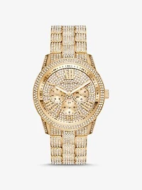 Oversized Brynn Pavé Gold-Tone Watch