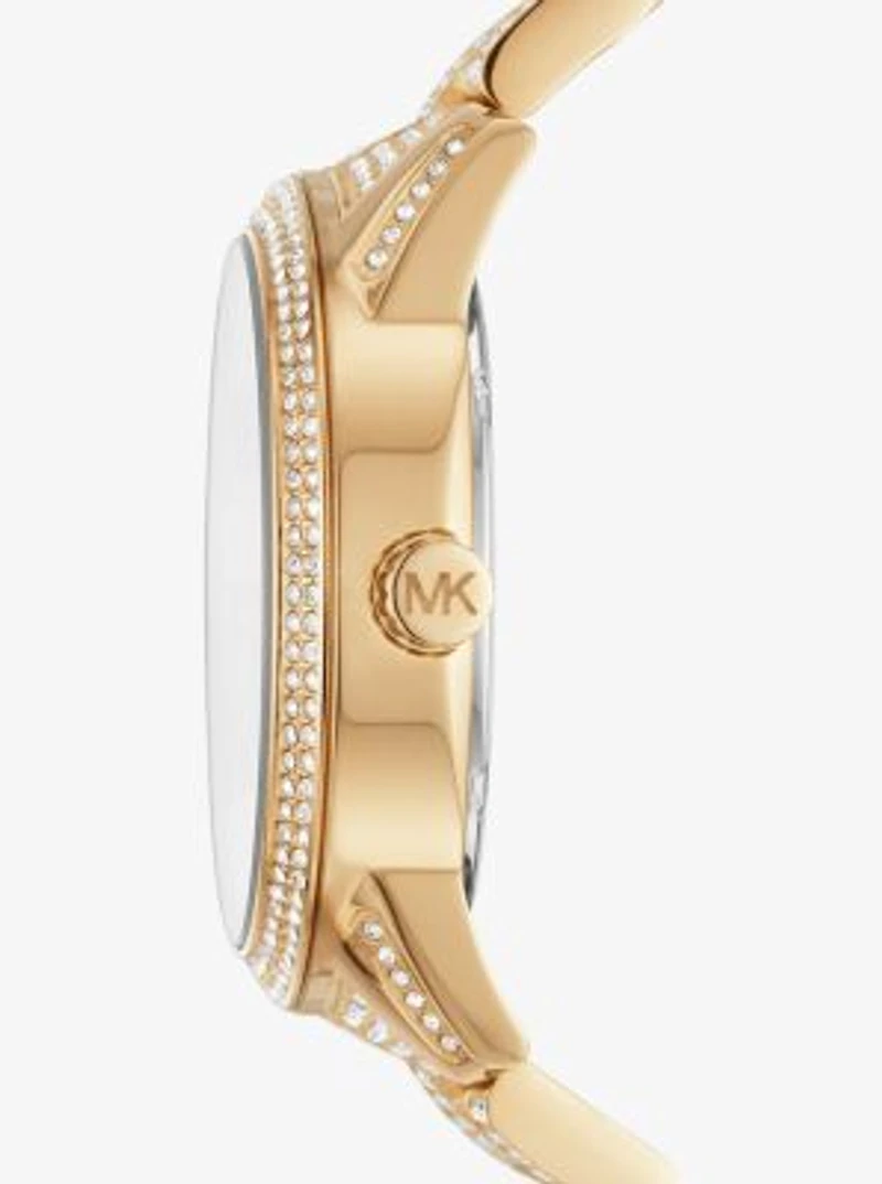 Oversized Brynn Pavé Gold-Tone Watch