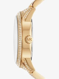 Oversized Brynn Pavé Gold-Tone Watch