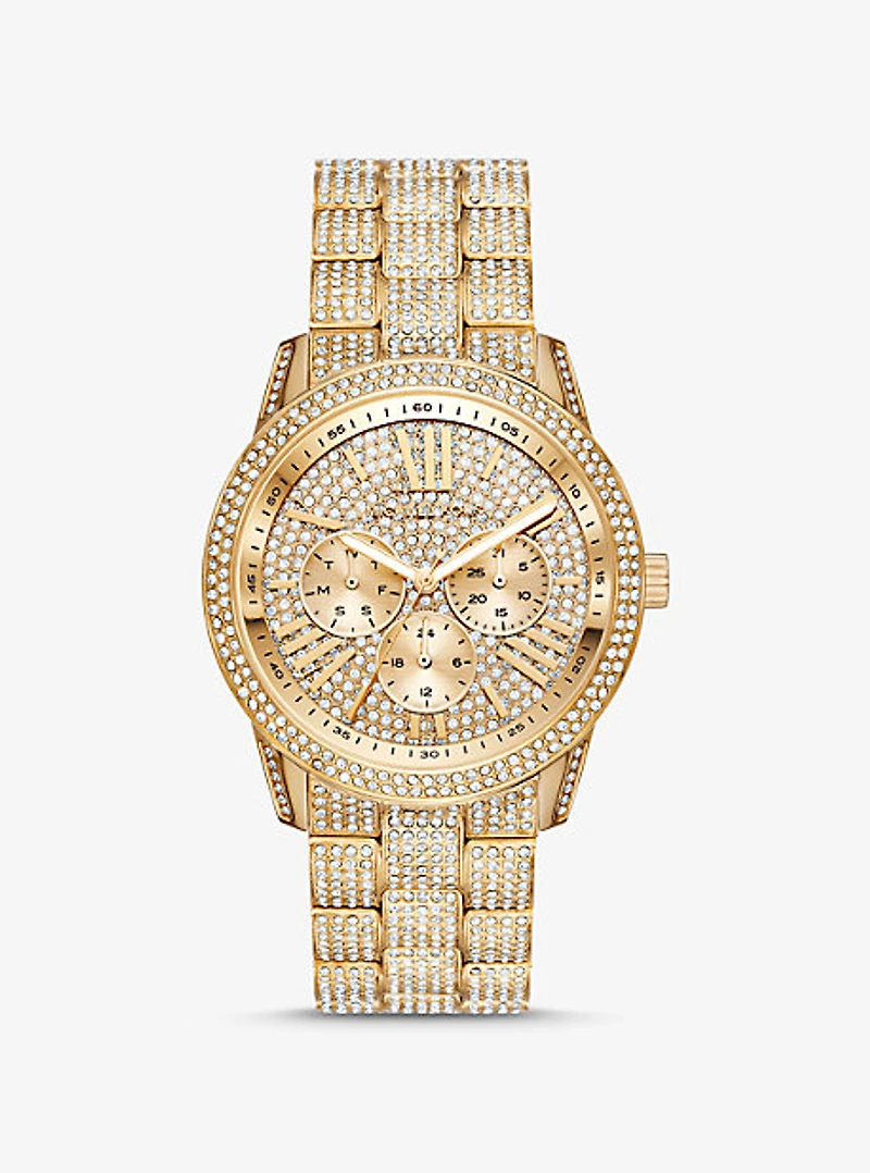 Oversized Brynn Pavé Gold-Tone Watch