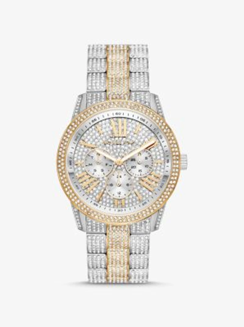 Oversized Brynn Pavé Two-Tone Watch