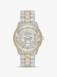 Oversized Brynn Pavé Two-Tone Watch