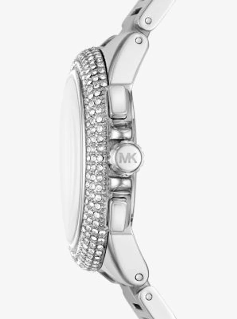 Oversized Camille Pavé Silver-Tone Watch