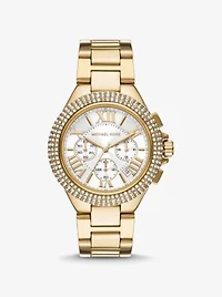 Oversized Camille Pavé Gold-Tone Watch