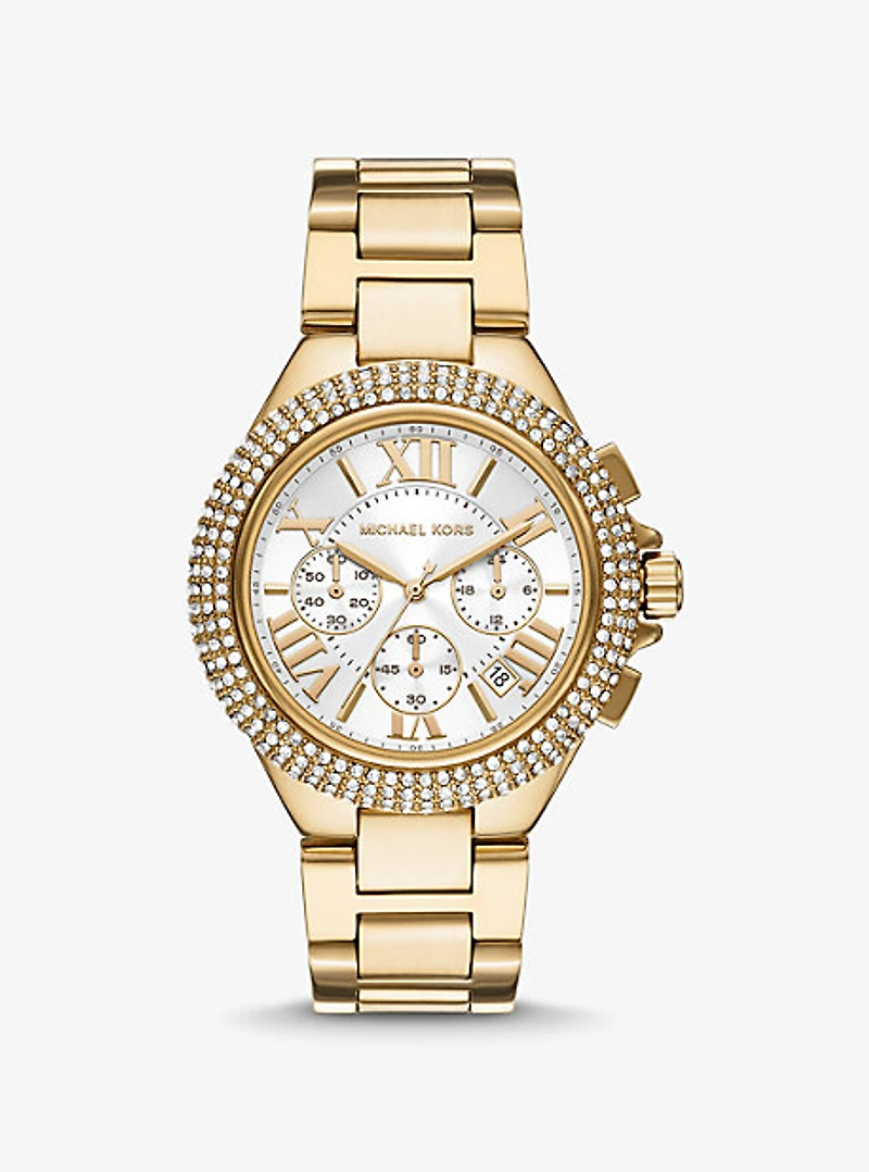 Oversized Camille Pavé Gold-Tone Watch