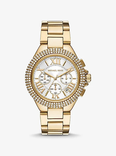 Oversized Camille Pavé Gold-Tone Watch