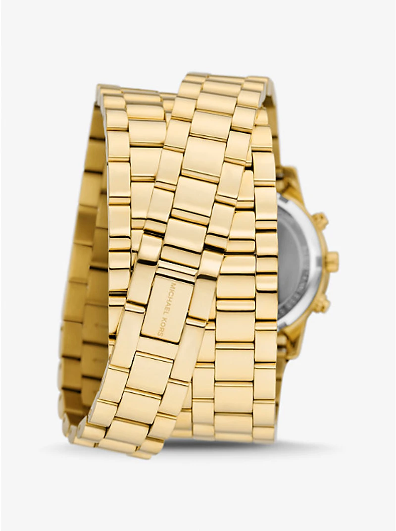 Runway 18K Gold-Plated Stainless Steel Triple Wrap Watch