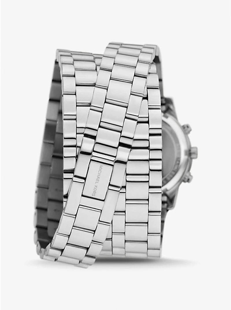 Runway Rhodium-Plated Stainless Steel Triple Wrap Watch