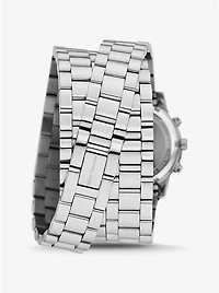 Runway Rhodium-Plated Stainless Steel Triple Wrap Watch