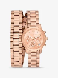 Runway Rose Gold-Tone Wrap Watch