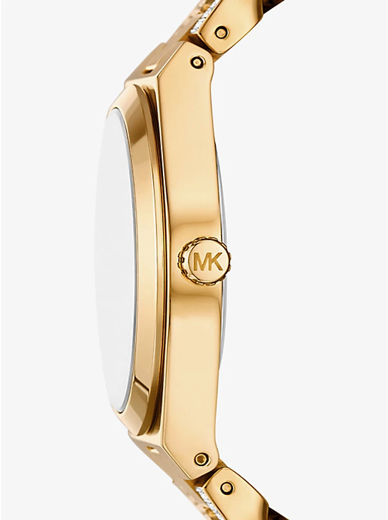 Lennox Pavé Gold-Tone Curb-Link Watch