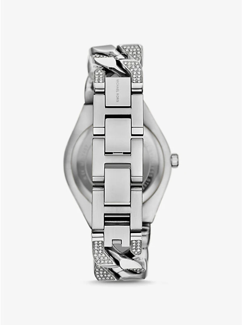 Lennox Pavé Silver-Tone Curb-Link Watch
