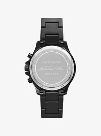 Limited-Edition Oversized Sage Pavé Black-Tone Watch