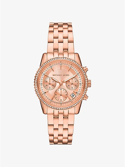 Mini Bryant Pavé Rose Gold-Tone Watch