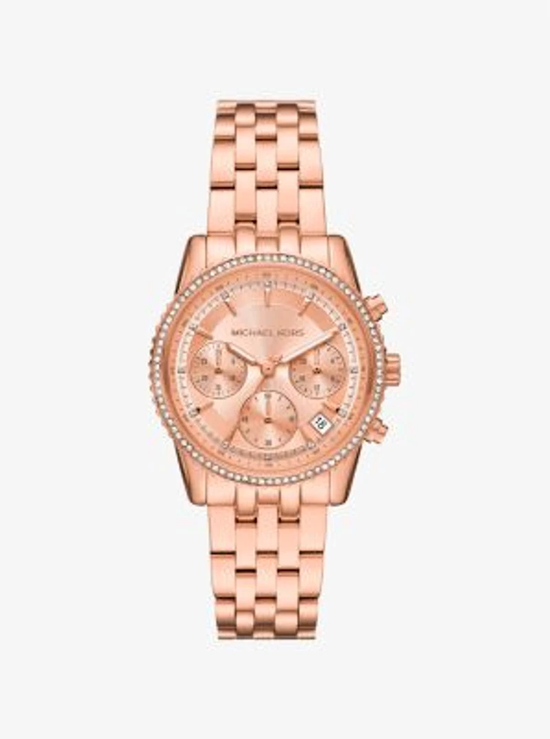 Mini Bryant Pavé Rose Gold-Tone Watch