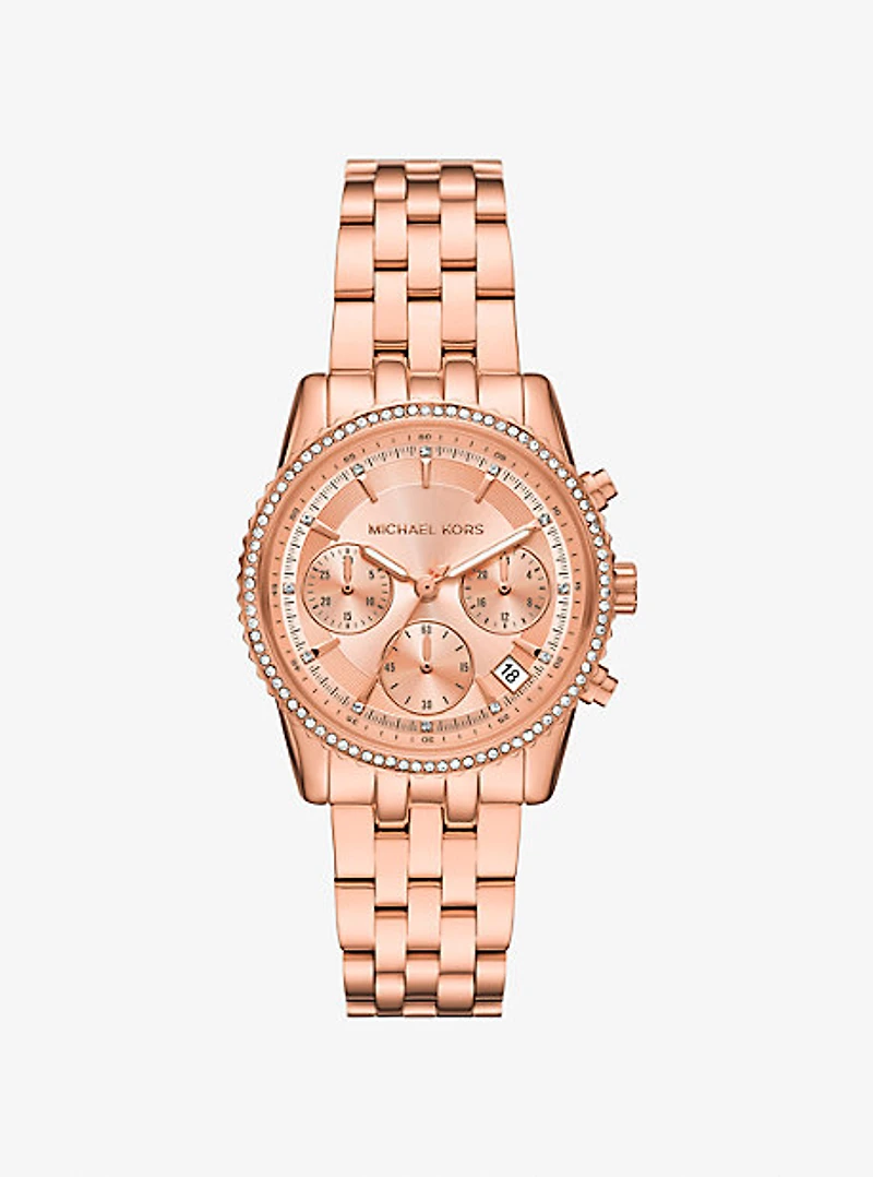 Mini Bryant Pavé Rose Gold-Tone Watch