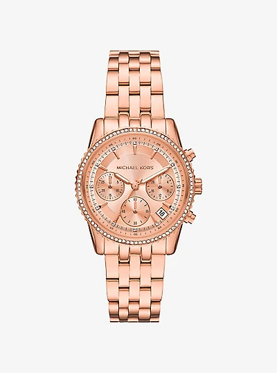 Mini Bryant Pavé Rose Gold-Tone Watch