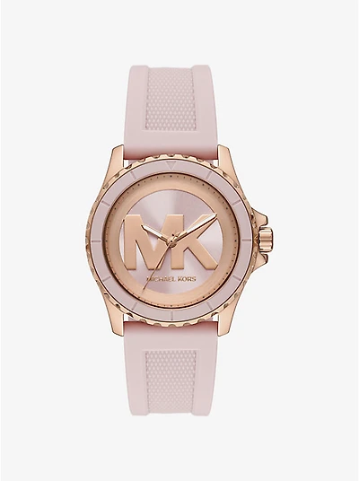 Oversized Everest Rose Gold-Tone and Silicone Watch