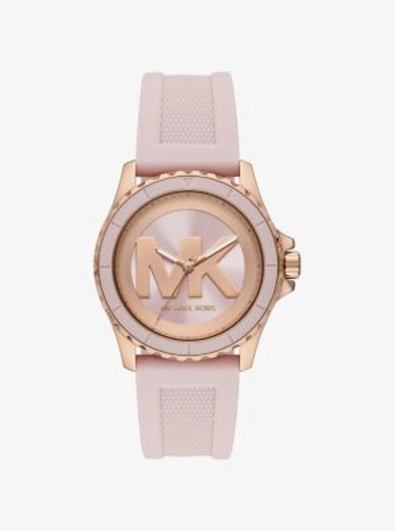Oversized Everest Rose Gold-Tone and Silicone Watch