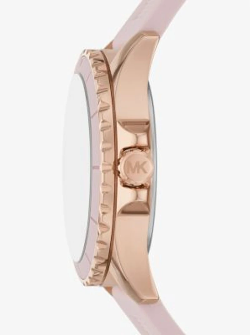 Oversized Everest Rose Gold-Tone and Silicone Watch