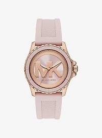 Oversized Everest Rose Gold-Tone and Silicone Watch
