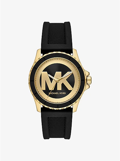 Oversized Everest Gold-Tone and Silicone Watch