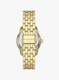 Mini Bryant Pavé Logo Gold-Tone Watch