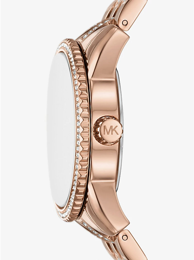 Mini Bryant Pavé Logo Rose Gold-Tone Watch