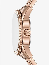 Mini Bryant Pavé Logo Rose Gold-Tone Watch