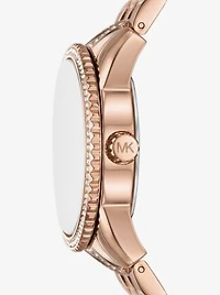 Mini Bryant Pavé Logo Rose Gold-Tone Watch