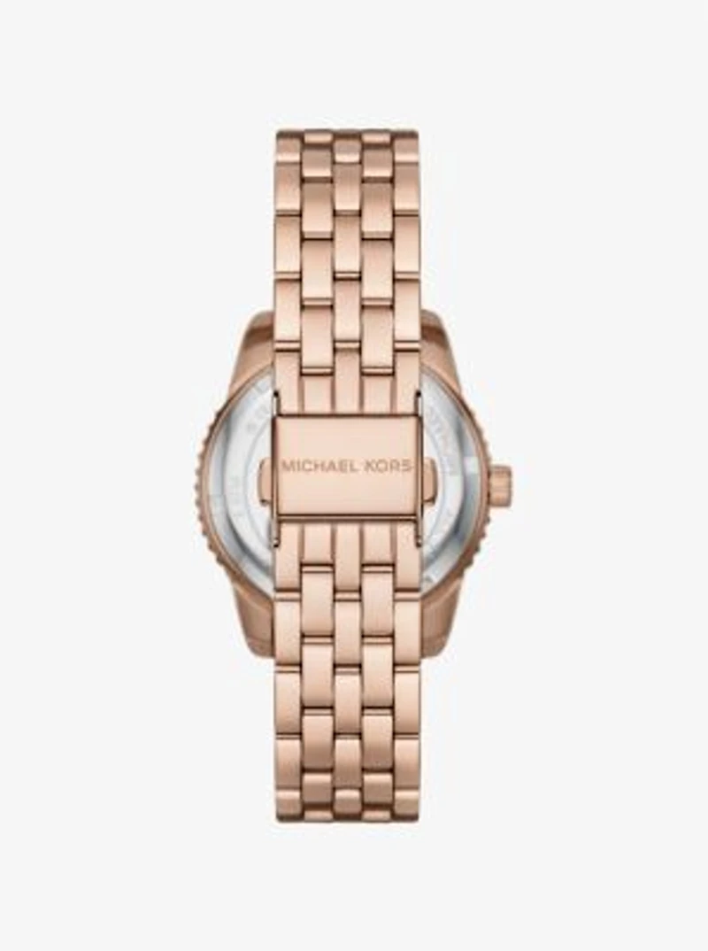 Mini Bryant Pavé Logo Rose Gold-Tone Watch