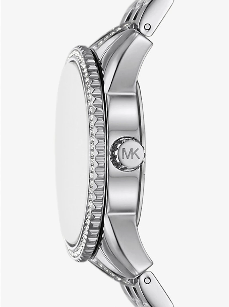 Mini Bryant Pavé Logo Silver-Tone Watch