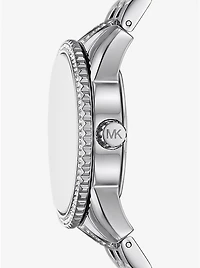 Mini Bryant Pavé Logo Silver-Tone Watch