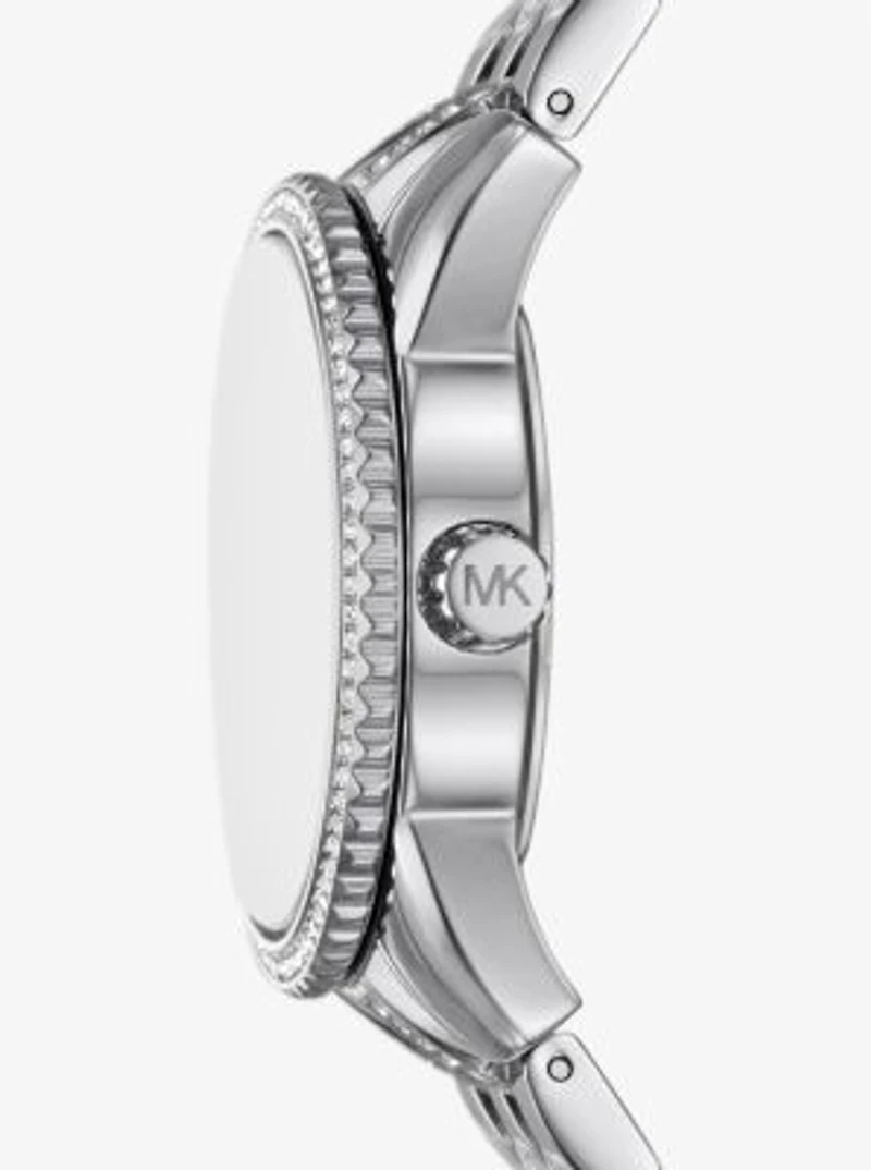 Mini Bryant Pavé Logo Silver-Tone Watch