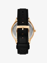 Slim Runway Gold-Tone and Leather Watch