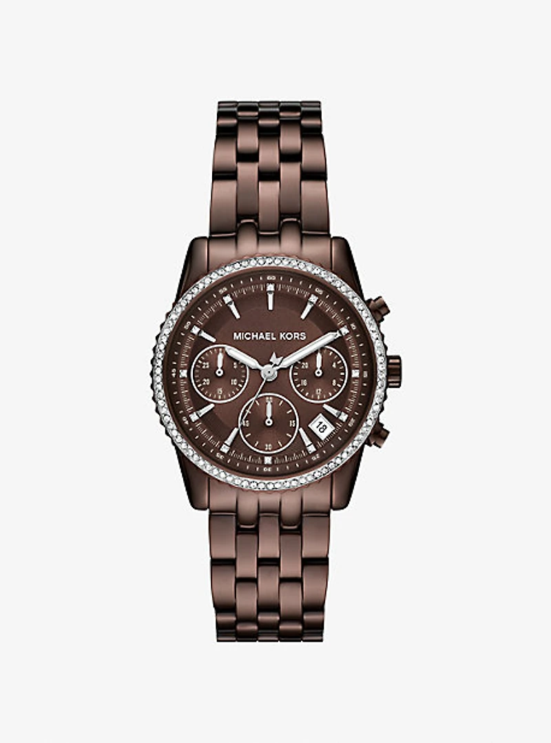 Mini Bryant Pavé Brown-Tone Watch