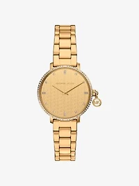 Mini Pyper Pavé Gold-Tone Watch