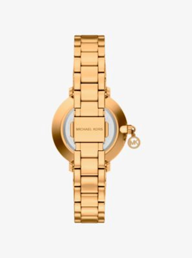 Mini Pyper Pavé Gold-Tone Watch