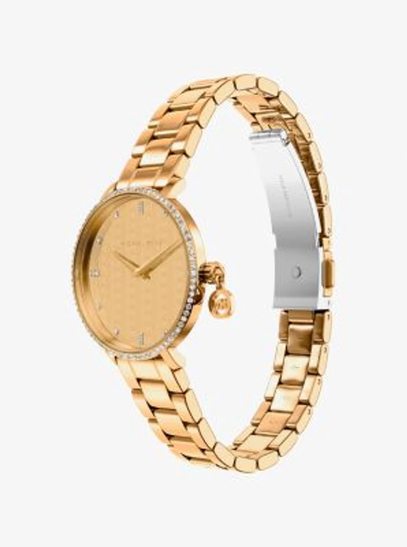 Mini Pyper Pavé Gold-Tone Watch
