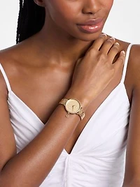Mini Pyper Pavé Gold-Tone Watch