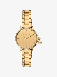 Mini Pyper Pavé Gold-Tone Watch