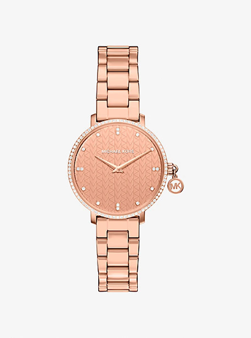 Mini Pyper Pavé Rose Gold-Tone Watch