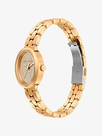 Petite Maude Gold-Tone Watch and Pavé Bangle Jewelry Gift Set