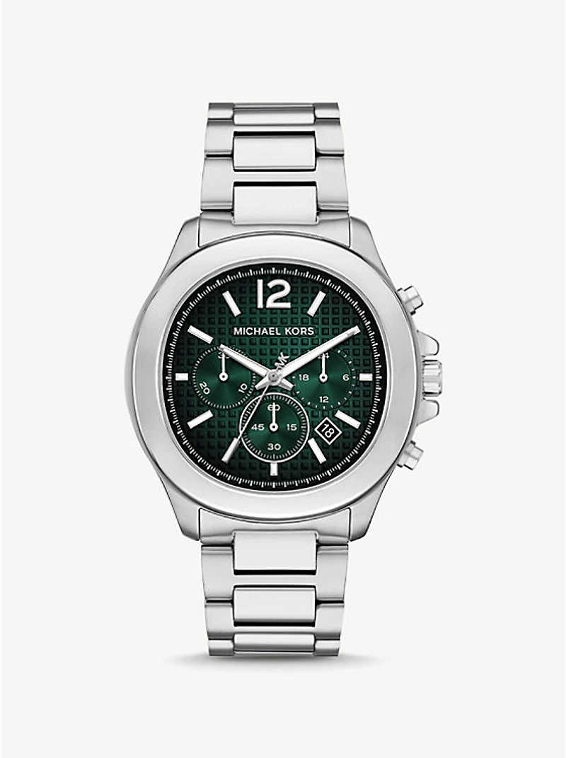 Oversized Sage Silver-Tone Watch