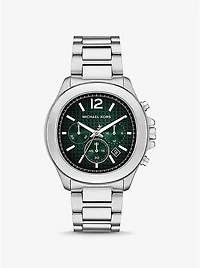 Oversized Sage Silver-Tone Watch