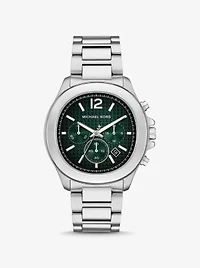 Oversized Sage Silver-Tone Watch