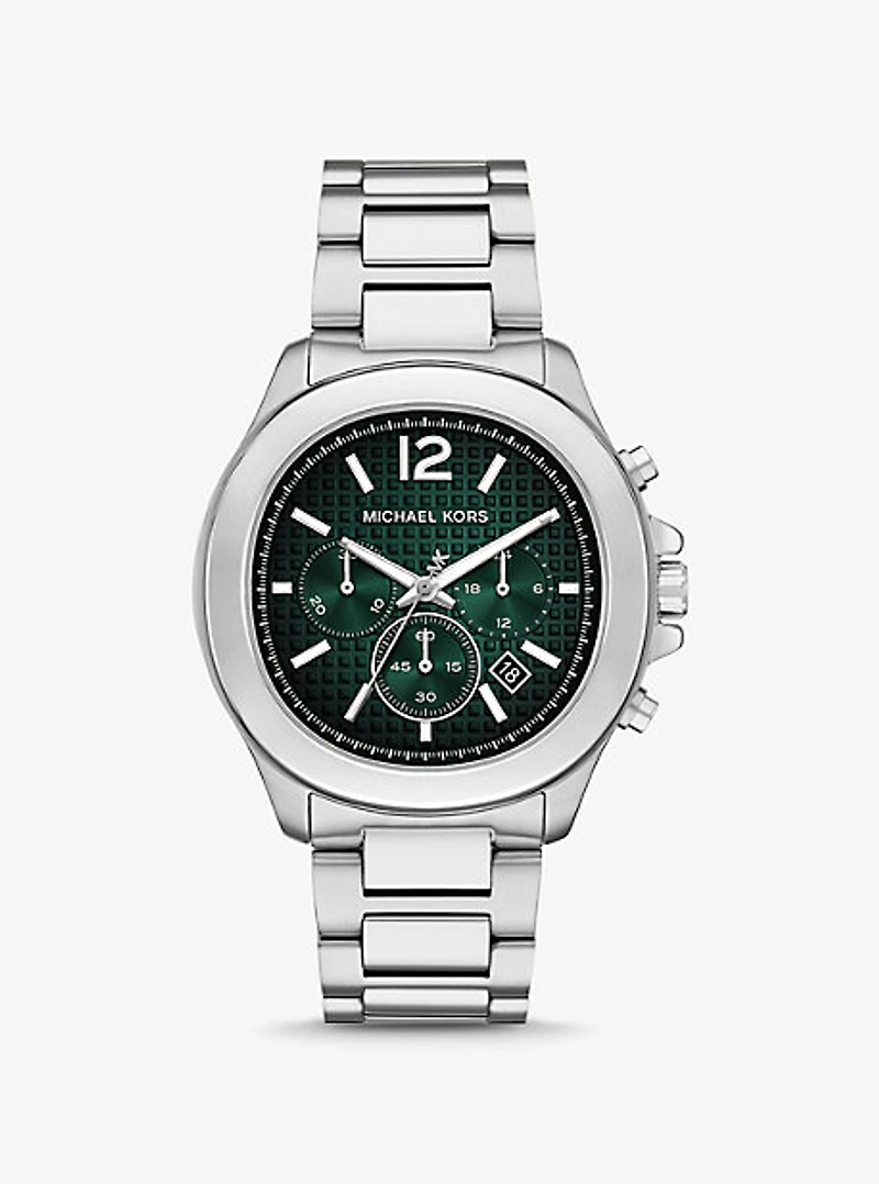 Oversized Sage Silver-Tone Watch
