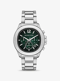 Oversized Sage Silver-Tone Watch